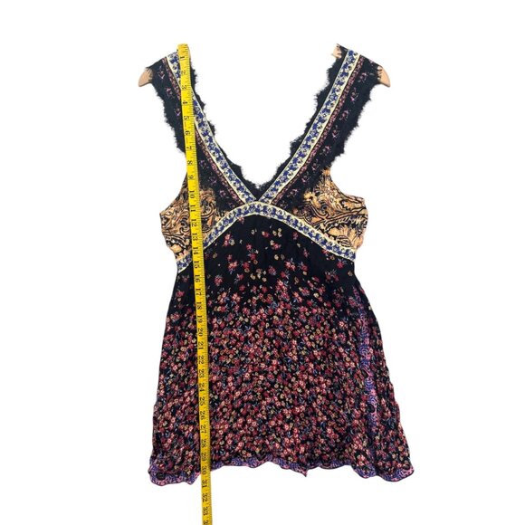 Intimately Free People East Willow Trapeze Slip Dress Black Combo Floral Size XS - Picture 9 of 12